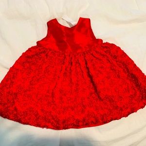 3m old baby girl Red Rose flowered dress